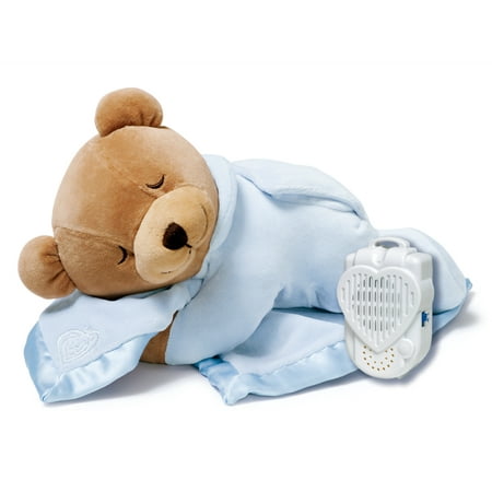 Prince Lionheart Baby Sleep Soothers Original Slumber Bear with Silkie Blanket - Ice Blue