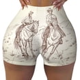 thumbnail image 2 of Uemuo Cowboys Riding Horses In Desert Pattern Women Workout Impact Shorts Scrunch Butt Lifting Gym Shorts Seamless Booty Biker Shorts-Medium, 2 of 8