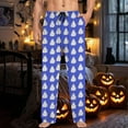 thumbnail image 5 of CONFREE Mens Halloween Pajama Pants Hallowmas Pj Pants for Men Pumpkin Ghost Print Lounge Bottoms Elastic Waist Drawstring Sleepwear With Pockets, 5 of 6