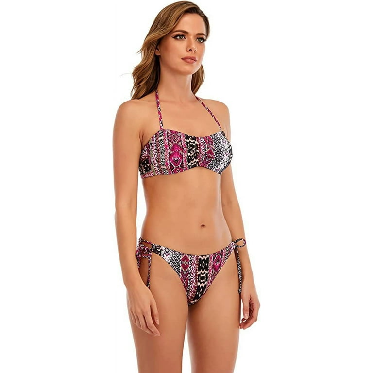 Lucky Brand MULTI Boho Chic Bandeau Swim Top, US Small 