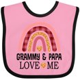 thumbnail image 3 of Inktastic Grammy and Papa Love Me Granddaughter Rainbow Girls Baby Bib, 3 of 4