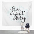thumbnail image 2 of UFAEZU Live Great Story Quote Lettering Inspiration Graphic Hand Written Wall Art Hanging Tapestry Home Decor for Living Room Bedroom Dorm 60x80 inch, 2 of 2