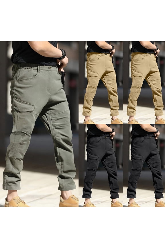 Cargo Pants for Men Big and Tall Outdoor Hiking Trousers Work Pants Fitness Workwear Baggy Cargo Pant with Multi Pockets M-5XL