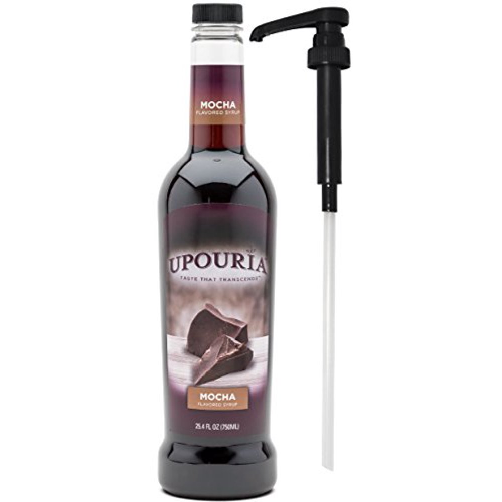 Upouria Coffee Syrup Mocha Flavoring, 100 Gluten Free, Vegan, and Non Dairy, 750 mL Bottle