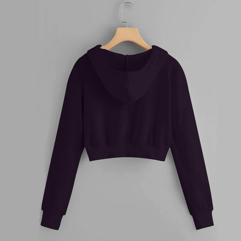 トップス KISHIDAMIKI cropped sweat zip top black Women's Cropped Hoodies Black Zip Up Cropped Jacket