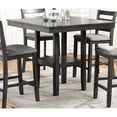 thumbnail image 2 of Contemporary 5pc Counter Height Dining In Gray, Square Table With Shelves & Chairs , Gray Cushion Seat Back, 2 of 7