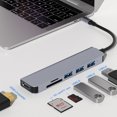 thumbnail image 4 of Concentrador USB 6 en 1 Ports Desktop Card Tarjeta Splitter Docking Station Portable Travel Adaptador Expander Reemplazo para MacBook Guardurnaity EL005429-00B, 4 of 7