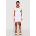thumbnail image 2 of Womens Rib Knit Side Ruched Keyhole Mini Dress, 2 of 4
