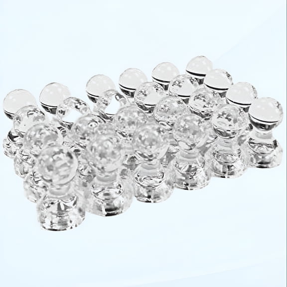 CCOCC 24 Clear Magnetic Push Pins - Perfect Magnets for Fridge,Calendars,Whiteboards,and Maps