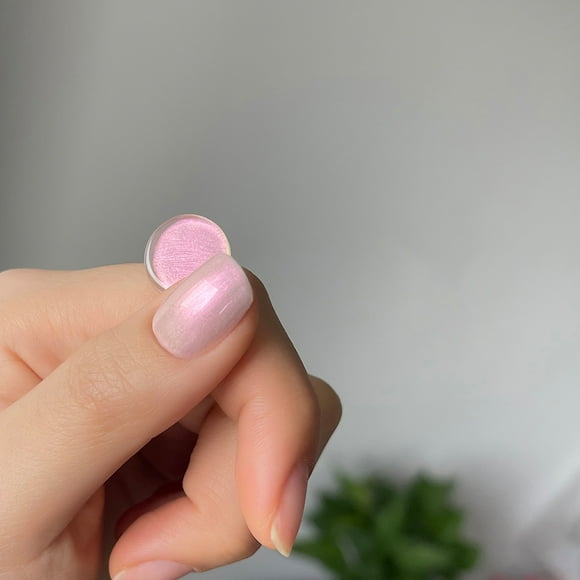 PINNI Peach Pink Shimmer Gel Nail Polish, Glitter Gel Nail Polish Mermaid Semi-permanent UV Gel Polish Polarized Glimmer Shiny Gel Nail Varnish Pastel Candy Color, 5ml