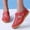 Red, variant on Women's Closed Toe Leather Sandals,Casual Comfy Orthotic Softsole Ankle Strap Boho Gladiator Beach Shoes Red 5.5(36)