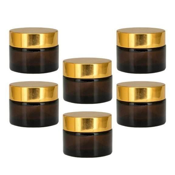 DECORNIJIA Empty Makeup Containers Glass Storage Holder 6Pack