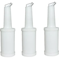 TrueCraftware- Set of 3 White 1 qt Pour and Store Fruit Juice and Liquor Pour Bottles- Bar Supplies Pour Bottles Plastic Juice Pour Bottles Plastic Barware for Bars & Event