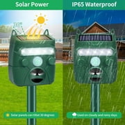 JahyElec 2-Pack Ultrasonic Outdoor Solar Animal Repeller with Motion Sensor and LED Strobe Light