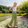 thumbnail image 4 of SJLDQY Girl's Cargo Pants Straight Fit Baggy Pants for Girls Casual Elastic Drawstring Waist Trousers with Pockets, 4 of 4