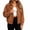 Coffee, variant on Women's Faux Suede Zip Up Jacket, Long Sleeve Collared Casual Bomber Outerwear with Pockets ,Women's S-3XL