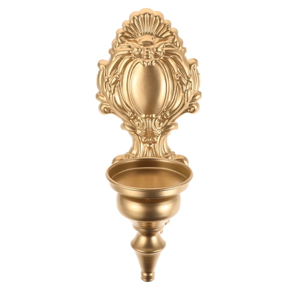 LOLIPPYY Vintage Style Golden Iron Wall Mounted Candlestick Sconce for Farmhouse, Entryway, and Home Decor Lighting