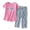 R117-Pink, variant on RMGVDSD Pajamas for Women Set Short Sleeve Sleepwear Tops with Capri Pants Casual Cute Print Pajama Sets Soft Comfy Loungewear