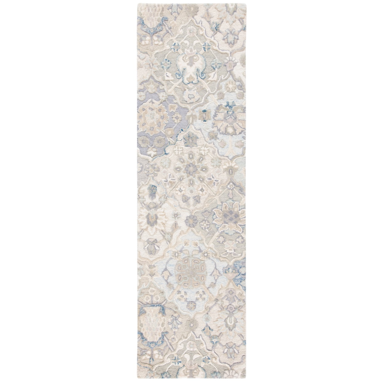 SAFAVIEH Glamour Charmaine Floral Wool Area Rug, Grey/Blue, 3' x 5'