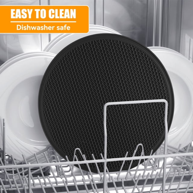 Becaristey 2pcs Silica Gel Non-Toxic Silicone Mat Smooth Surface And Easy To Clean For Restaurant Black 1Set