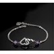 thumbnail image 4 of Pulsera con dije de doble corazón bañada en plata, joyería para mujer y niña, regalo, 1 unidad., 4 of 5
