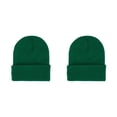 thumbnail image 3 of Minnieouse Gorros de la gorrita tejida Gorros de punto Skullcap Color caramelo Sombrero multifuncional Esquí casual Accesorios para el cabello Verde hierba Pasto verde 2piezas, 3 of 6