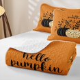 thumbnail image 4 of Manfei Spooky Pumpkin Lantern Quilt King,Halloween Spider Web Print King Coverlet Set,3 Pieces,1 Bedspread and 2 Pillowcases, 4 of 7