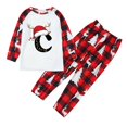 thumbnail image 6 of HJYCHN Matching Pajama Sets Family Christmas Pajamas Christmas Family Pajamas Matching Sets Santa Hat Antler Letter Print Plaid Pants Long Sleeve, 6 of 9