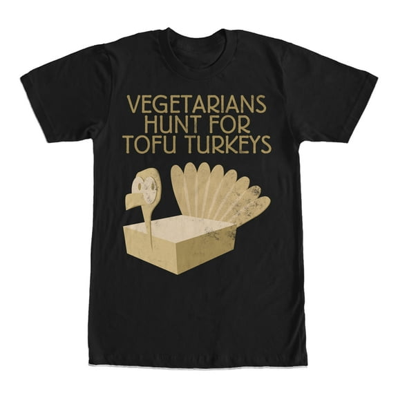 Men's Lost Gods Thanksgiving Tofu Turkey  Graphic Tee Black 2X Large