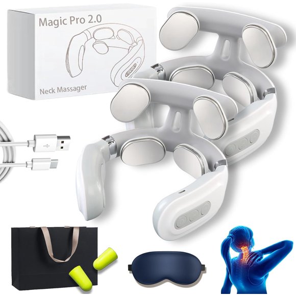 2025 Nouveau Masseur de Cou Myvitality Magic Pro 2.0, Masseur de Cou Myvitality Magic Pro 2.0, Cou et Épaules 6 Modes / 16 Niveaux / Massage Électrique à 4 Têtes avec Chaleur pour la Maison/le Bureau