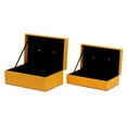 thumbnail image 2 of Orinoco Faux Leather Decorative Boxes - Set of 2 - Yellow, 2 of 10