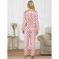 thumbnail image 4 of Pajamas for Women Trendy Long Sleeve Shirt Pants 2 Piece Women Pjs Sets,A2-Pink,M, 4 of 7