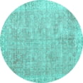 thumbnail image 1 of Ahgly Company Machine Washable Indoor Round Persian Turquoise Blue Traditional Area Rugs, 3' Round, 1 of 4
