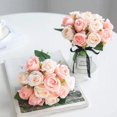 thumbnail image 3 of Arreglo de 12 cabezas de rosas artificiales, ramo de seda para fiestas en el hogar, la oficina, la decoración de bodas y novias, 3 of 7