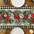 thumbnail image 5 of Christmas Table Runner, Buffalo Plaid Christmas Ball Decorations Christmas Runner for Table Seasonal Winter Decor for Indoor Outdoor Dining Table Decorations (White Black, 13'''' x 72''''), 5 of 6