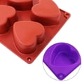 thumbnail image 3 of 3 paquetes de 6 cavidades en forma de corazón Molde de silicona (morado, rojo, marrón), molde para hornear top cake de findTop, molde de galletas de chocolate, 3 of 5
