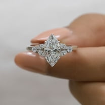 Jewelegant 2.58 Carat Marquise Cut Moissanite Engagement Ring, Unique Natured Inspire Ring for Women