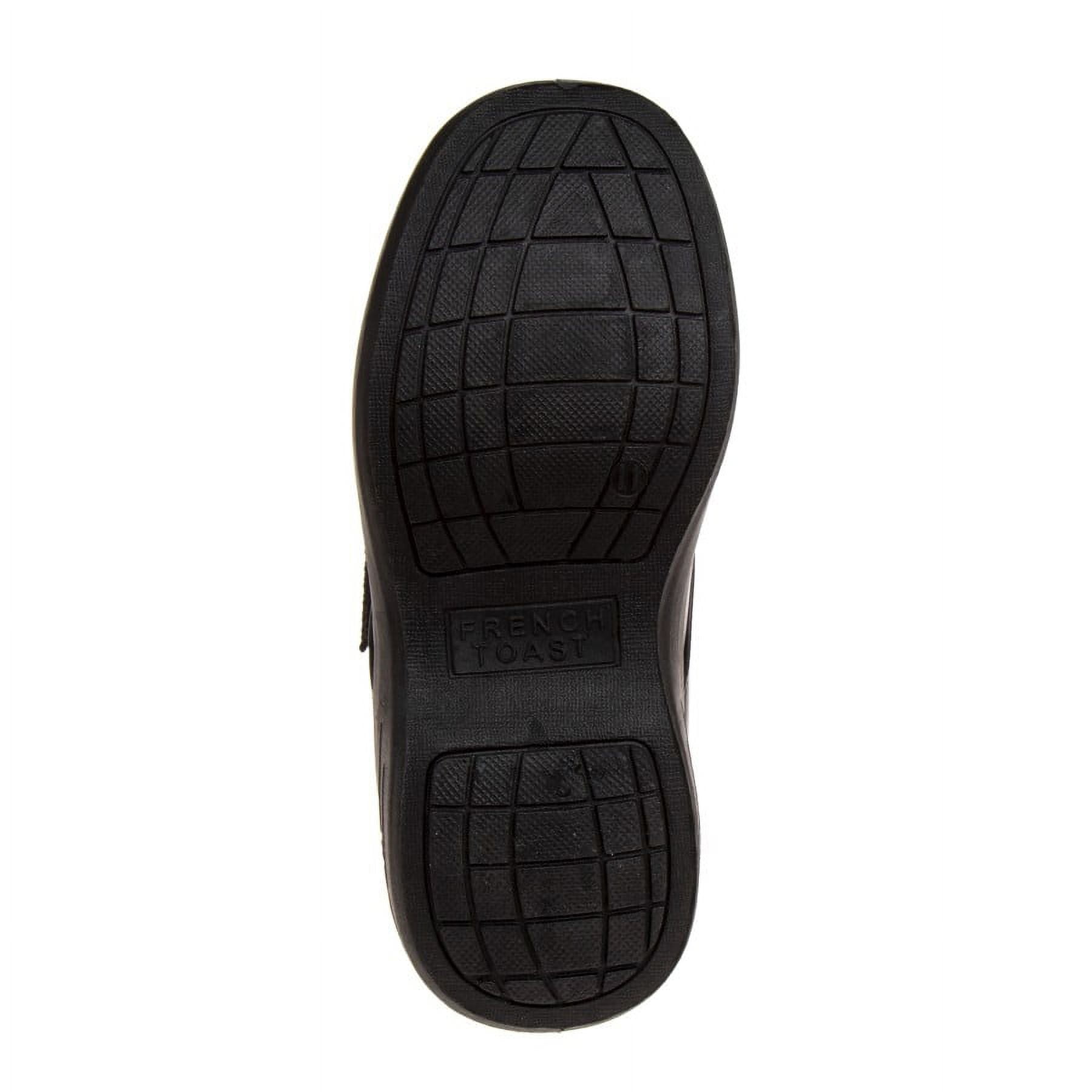 French Toast Hook & Loop Faux Leather School Shoes (Toddler Sizes) - black, Size: 5