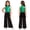 Green, variant on Kids Girls Jumpsuit Halter Hip Hop Jazz Dance Romper Zipper Ruffle Metallic Bodice Mesh Wide Leg Bodysuit Blue 6