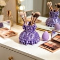 thumbnail image 4 of Princess Dress Desktop Storage Box - 4.3In Plastic Pen Holder, Cute Purple Skirt Organizer for Makeup Brushes Pens, Kawaii Vanity Desk Decor Gift for Women and Teens, Desktop Organizing Decorations, 4 of 6