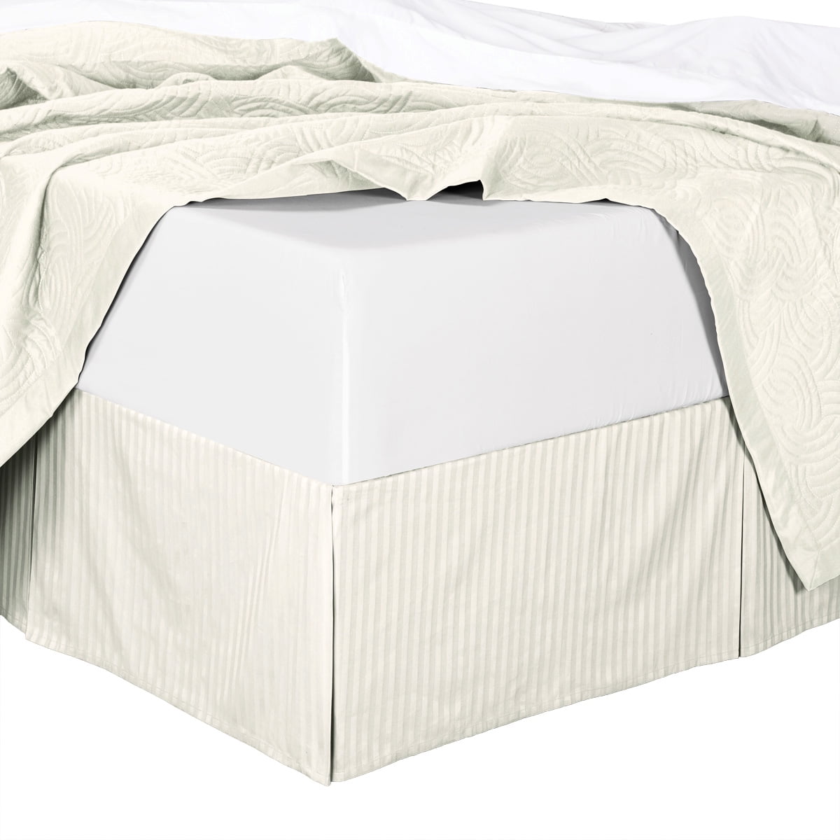 Details about   100% Egyptian Cotton Dust Ruffle Bed Skirt With Split Corner White King 21" Drop 