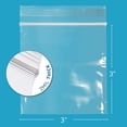 thumbnail image 2 of GPI 3” x 3” Reclosable Ziplock Bag 2 Mil Clear Zipper Bags, 1000-Pack, 2 of 7