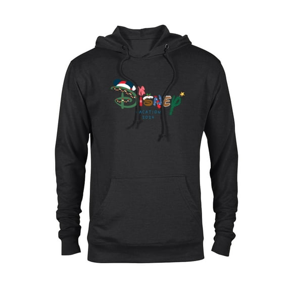 Disney Festive Logo Holiday Trip Christmas Vacation 2024 - Pullover Hoodie for Adults - Customized-Black