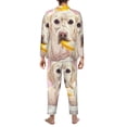 thumbnail image 7 of Salouo Dog Sitting In Bathtub With Duck On Head Print Button-Front Long Sleeve Pajama Set for Men, Soft 2Pjs Men's Long Sleeve Sleepwear -XX-Large, 7 of 7