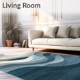 thumbnail image 2 of ODIKA 6' x 9' Machine Washable Non-Slip Area Rug, Contemporary Wave High Traffic Rug, Gray, 106809, 2 of 7