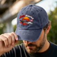 thumbnail image 4 of Vintage Baseball Cap for Men and Women,"Lake America" Washed Cotton Adjustable Dad Hat, Casual Curved Brim Unisex Hat for Travel and Outdoor Wear, 4 of 7
