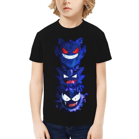 Gengar Kids T-Shirt 3d Printed Graphic T-Shirts Boys And Girls Short Sleeve Shirts For Youth Kids Small