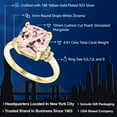 thumbnail image 2 of Gem Stone King 4.61 Cttw 10MM Cushion Peach Simulated Morganite 18K Yellow Gold Plated Silver Ring for Women | Gemstone Birthstone | Available in Size 5, 6, 7, 8, 9, 2 of 5
