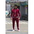 thumbnail image 2 of Chándal de terciopelo para hombre, conjunto de 2 piezas, sudaderas con cremallera, chaqueta, pantalones con bolsillos, 2 of 5