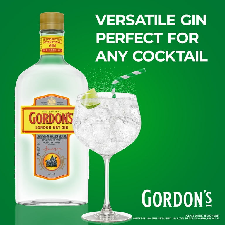 Gordon's London Dry Gin, 750 mL PET Bottle, 40% ABV